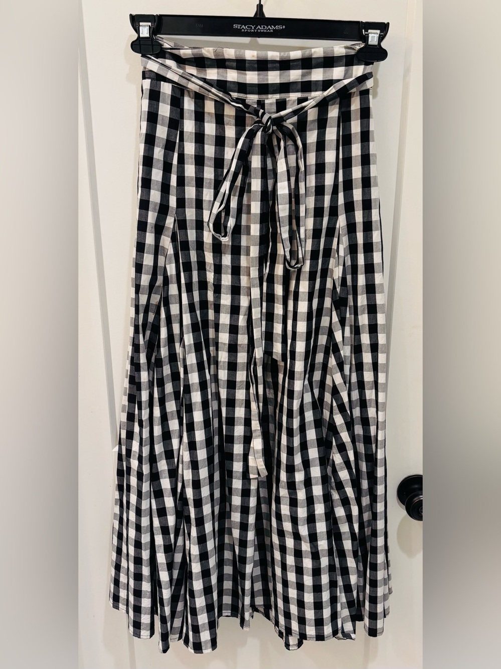 Who What Wear Black & White Gingham Tie-Waist Maxi Skirt. Size Small - Picture 2 of 5
